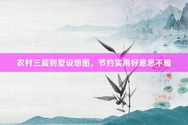 农村三层别墅设想图，节约实用好意思不雅